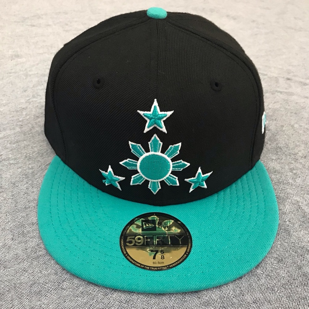 Black and teal 🇵🇭 Filipino flag baseball hat